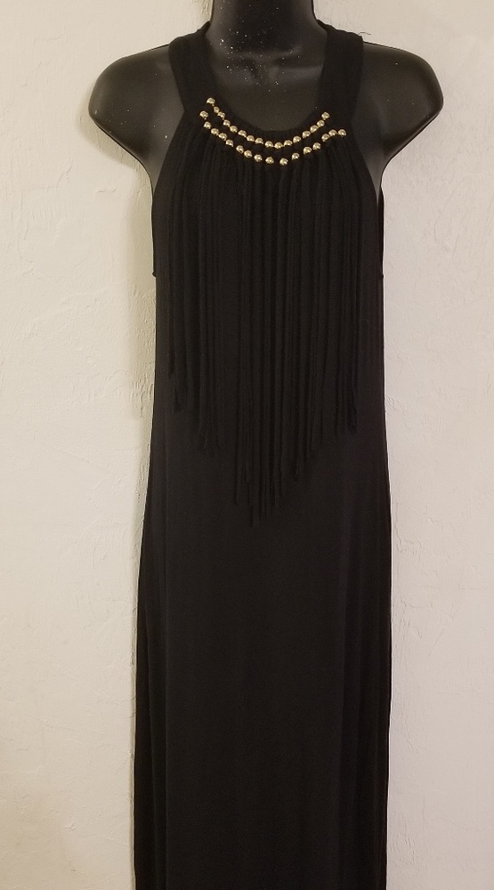 Spense Black Fringe Maxi